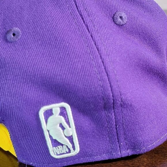 New Era NBA Los Angeles Lakers Purple Gold Snapback Hat Baseball Cap Kobe LeBron - Picture 11 of 11